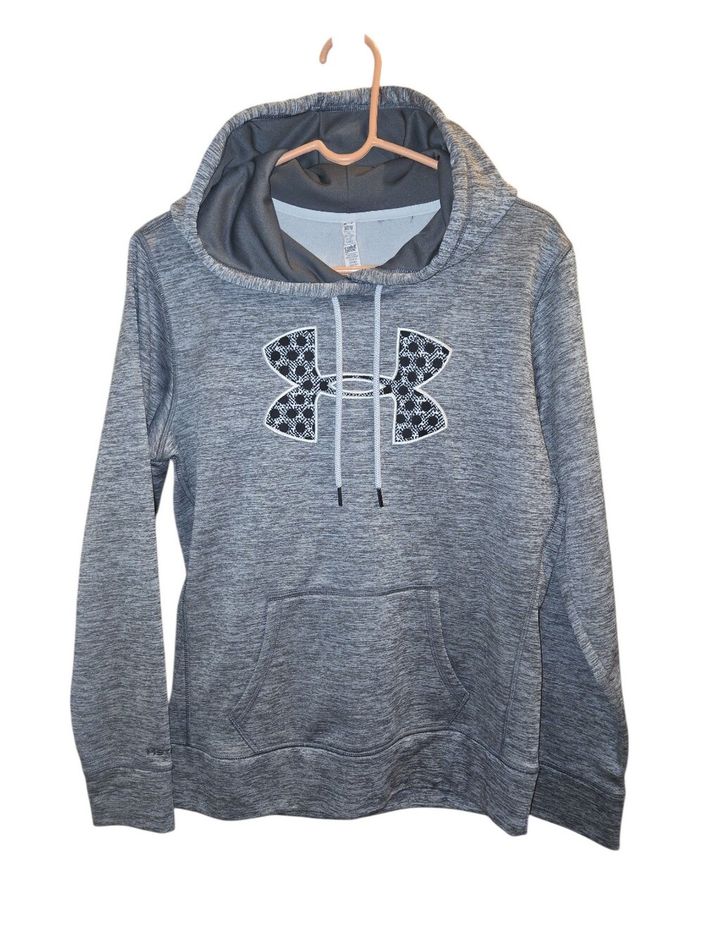 Under Armour ColdGear Storm womens gray polka dot logo hoodie Medium UA